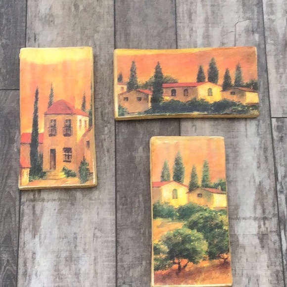Sharon Sharon Kutz Art Set Of 3 Sharon Kurtz Tiles Fresco Wall